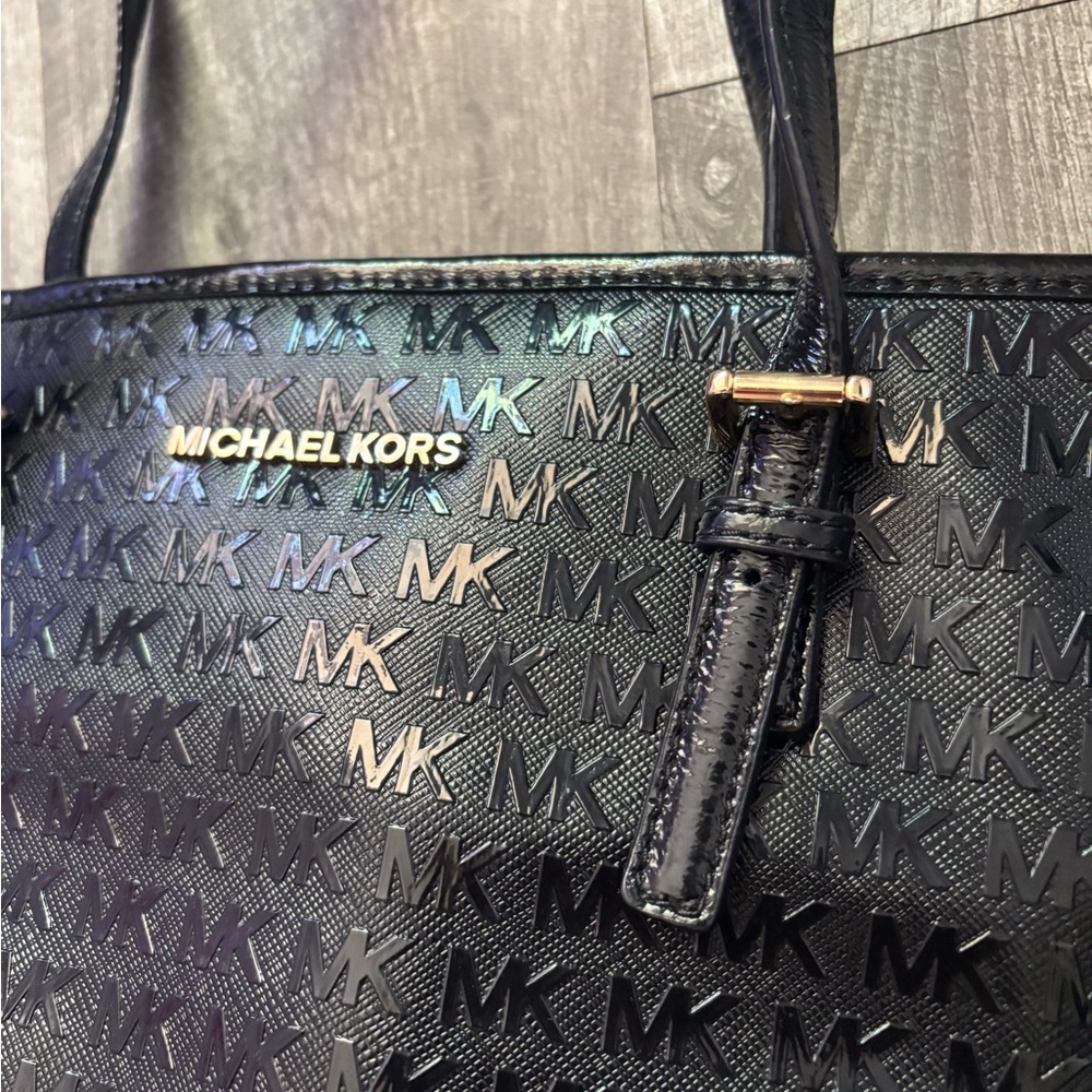 Michael Kors black MK Logo Tote - Picture 2 of 4